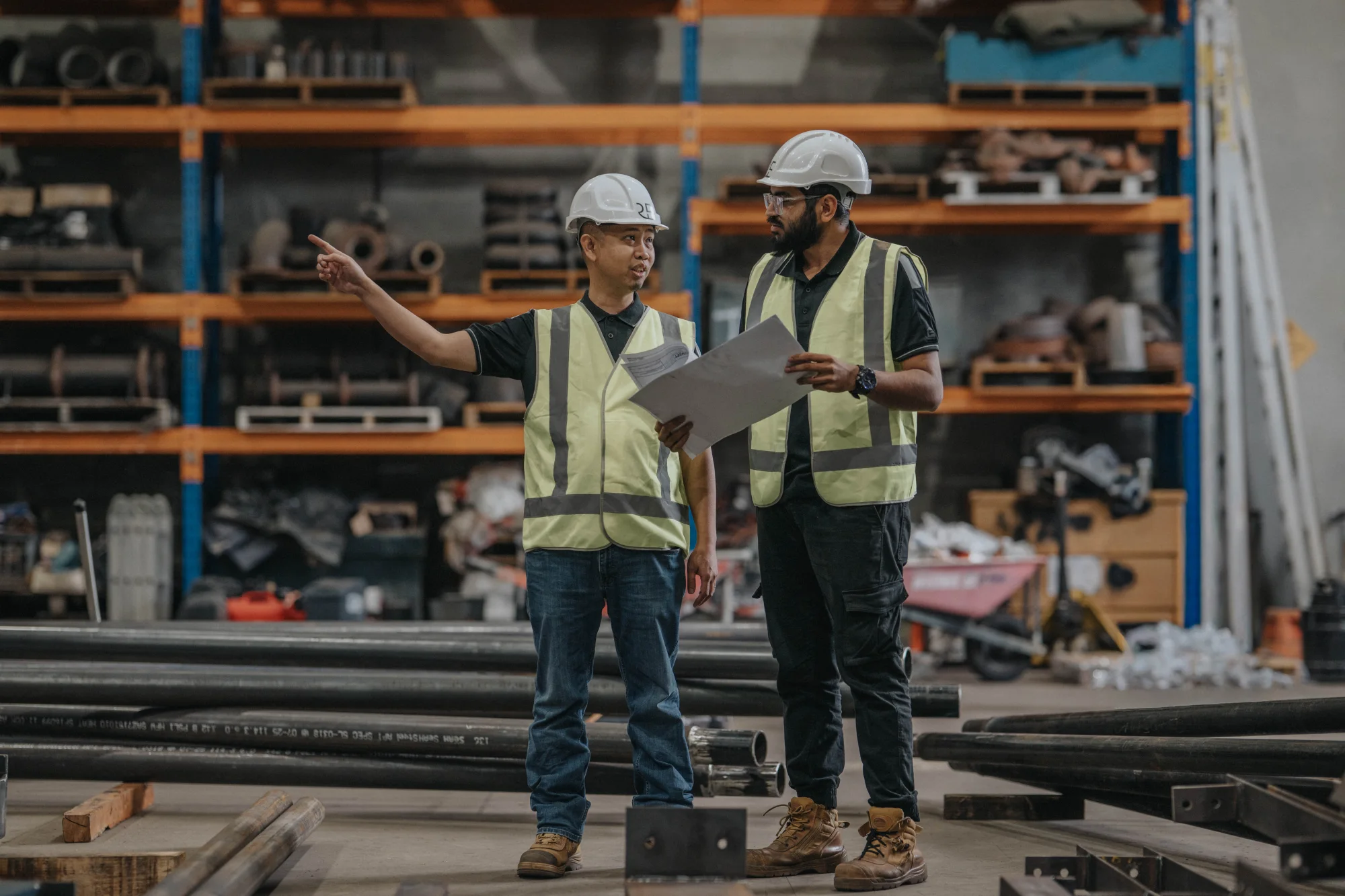 Rimech personnel coordinating work in the workshop.